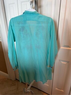 Johnny Was Turquoise Casual Button-Down Shirt